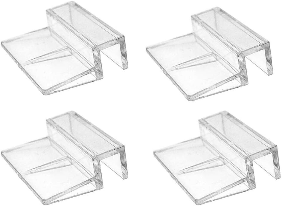 Flykee 4Pcs 8mm Acrylic Aquarium Fish Tank Glass Fixed Cover Clip Clamp Bracket Holder Shelf Lamp Filter Barrel Rack Support