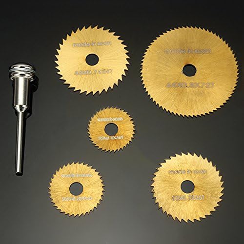 Drillpro SW-B2 6pcs HSS Circular Saw Blades Set Titanium Coated Saw Blades for Dremel Rotary Tools