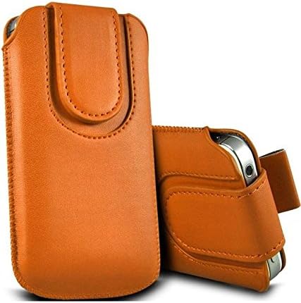 New PU Leather Pull-Tab Pouch Carry Case Sleeve Pocket Cover for Samsung Galaxy S4 GT i9500 (Orange)
