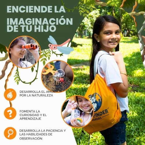 Kit de Explorador para Crianças - Binóculos, Apanhador de Borboletas, Lupa, Bússola, Brinquedos de Insetos - Jogos ao ar livre dos 3 aos 12 anos - Presente para 3 4 5 6 anos