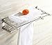 Stainless Steel Double Towel Bar 23 Inch With 5 Hooks ,Bathroom Shelves, Towel Holders Bath ,Towel Rack, Bathroom Shelves