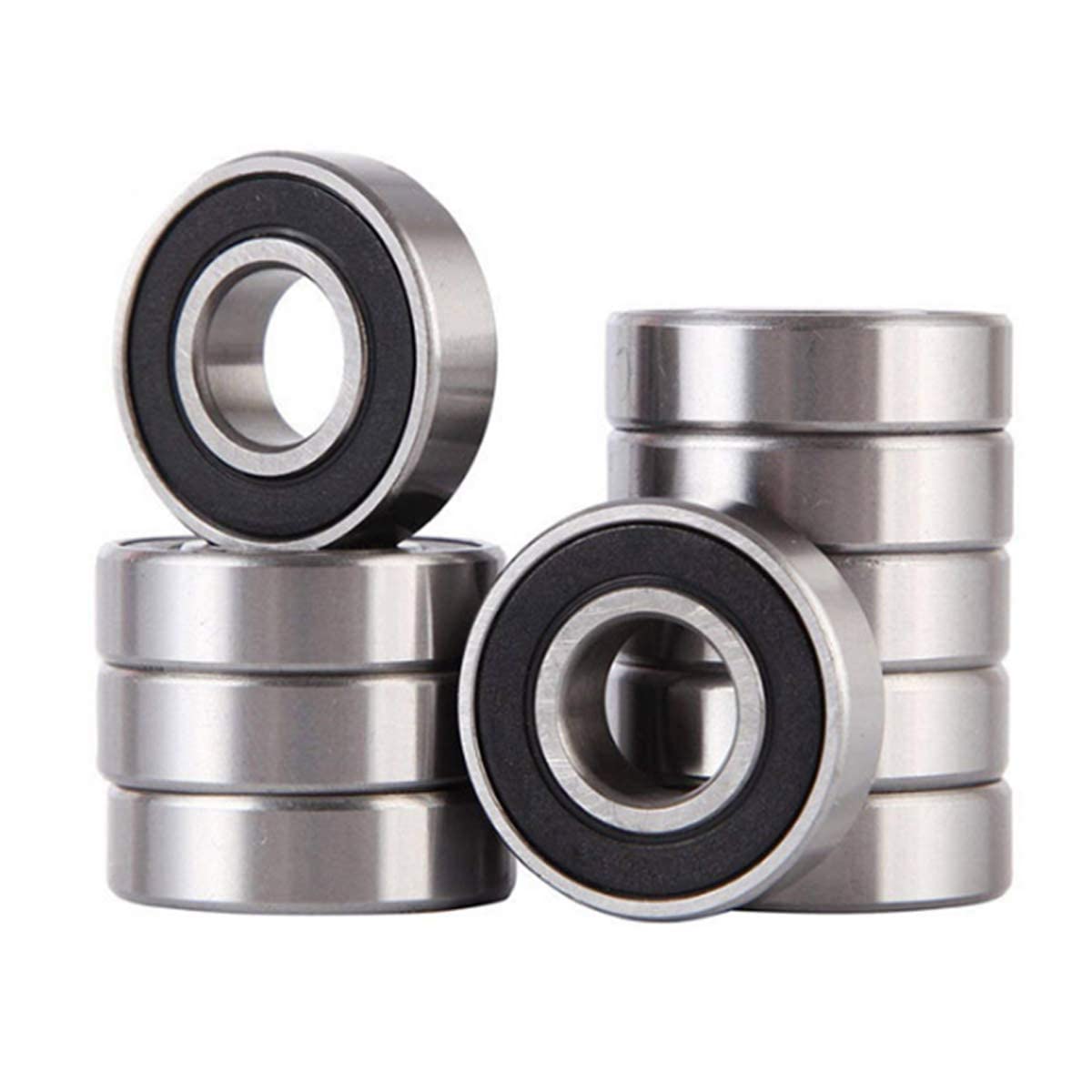 TOP-VIGOR 10Pcs 12x28x8mm Plastic Cover Miniature Deep Groove Ball Bearing 6001RS Bearing Steel Premium Product