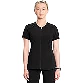 Cherokee Infinity Womens Zip Front V-Neck Scrub Top, 4 Pockets, Moisture Wicking, Wrinkle-Resistant, 360 Stretch - CK810A