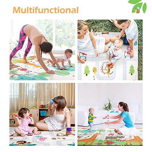 Bammax Play Mat, Folding Mat Baby Crawling Mat Kids Playmat Waterproof Non Toxic for Babies, Infants, Toddlers - Thumbnail 7
