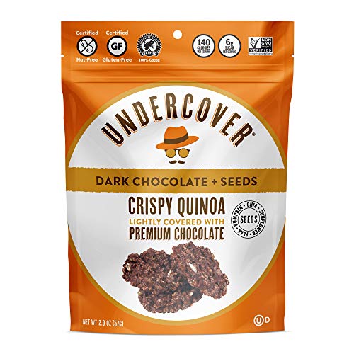 UNDERCOVER Quinoa Variety Sampler - Chocolate Crispy Quinoa Snack (8 bags): 2 Milk Choc, 2 Dark Choc+Sea Salt, 2 Dark Choc+Blueberries, 1 Milk Choc+Currants, 1 Dark Choc+Seeds, Gluten-Free/Nut-Free - Thumbnail 5