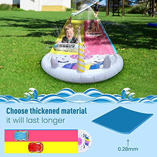 BOTHUA Slip and Slide, Slip n Slides with 2 Bodyboard for Kids and