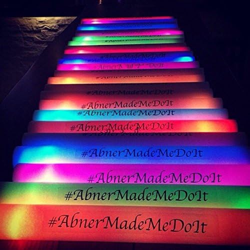 Personalized 16" Custom Multicolor LED Foam Sticks, Customize the LED Glow Sticks with your own text or logo for a memorable celebration, 100 Pcs, Six Mode Lighting