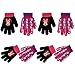 Disney Little Girls Minnie Mouse Character Acrylic Knit Gloves 4 Pair Set, Age 4-7