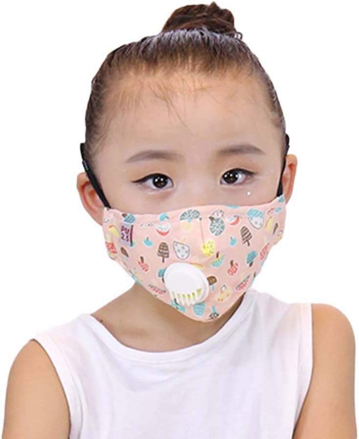 duotanyi PM2.5 Anti Haze Air Breather Cartoon Mouth Face Cover Replacement Filter for Children Khaki