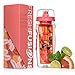 Fresh Fusions 32 oz Fruit Infuser Water Bottle with Insulated Sleeve (Calypso Coral)