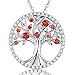 The Tree of Life Pendant Created Garnet Necklace Jewelry Anniversary Gift for her Sterling Silver