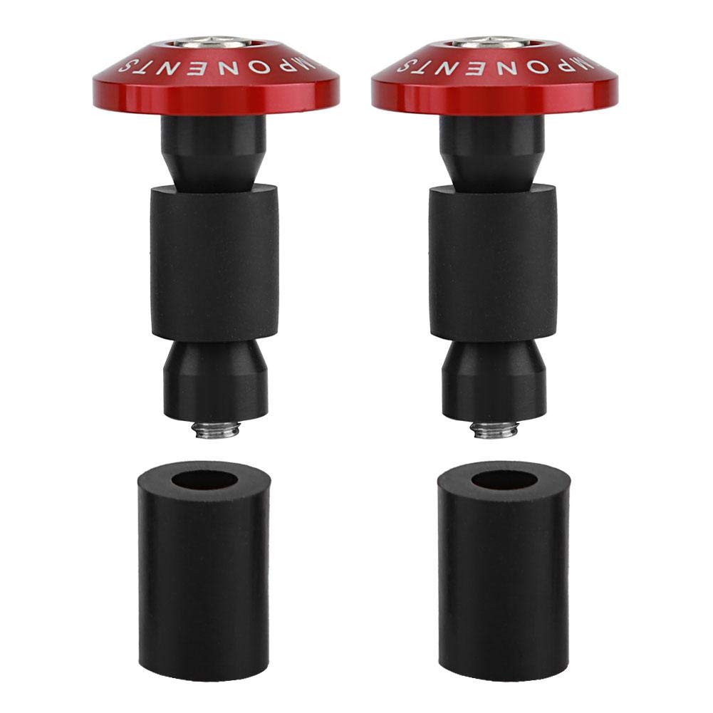 Suuonee Handlebar Plug, 22mm 7/8inch Rubber Motorcycle Handlebar End Slider Plug Caps for Racing ATV Offroad (Red)