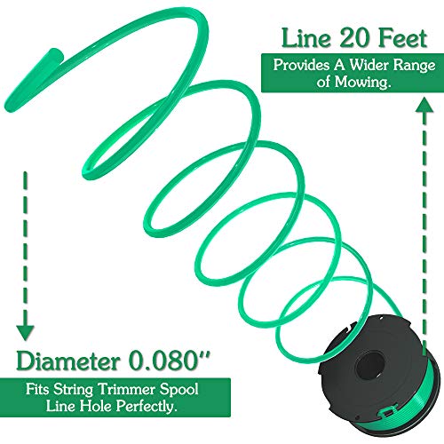 FutureWay String Trimmer Replacement Spool Line 0.08” GH3000 GH3000R LST540, Weed Eater String Autofeed Spool Line 20ft Compatible with Black Decker SF-080, Cordless Trimmer Edger Replacement (6 PCS) - Thumbnail 2