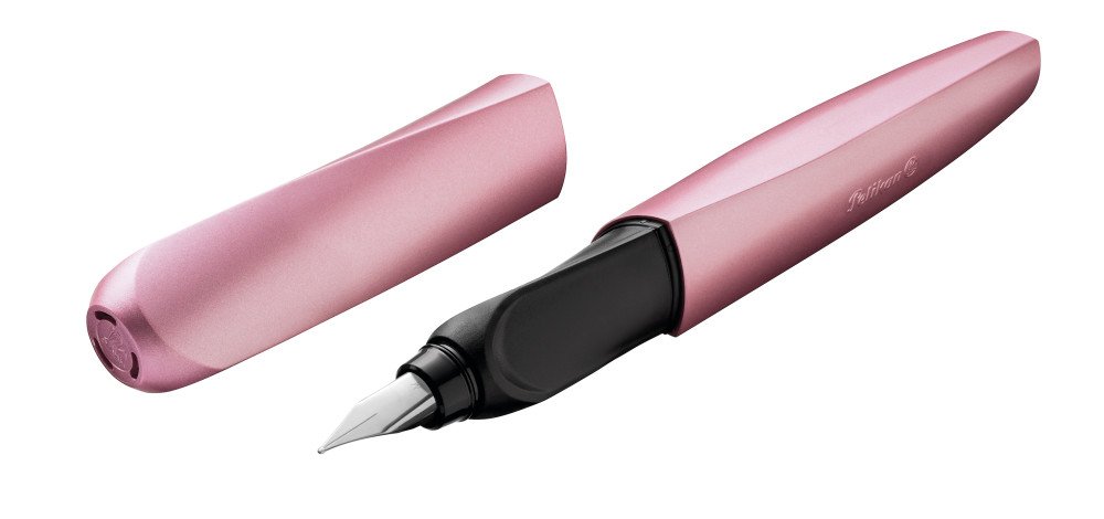 PelikanTwist Fountain Pen with 2 Ink Cartridges, Medium Nib, Girly Rose, Blister Card (806268)