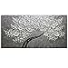 Desihum - Modern Canvas Paintings Texture Palette Knife White Flowers Paintings Home Decor Wall Art 3D Flowers Wall Decoration Abstract Painting Wood Inside Framed Ready to Hang(24