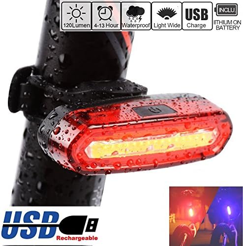 Bicycle Rear Taillight - Waterproof USB Rechargeable LED Safety Strobe Flashing Light for Bikes, Helmet, Backpack - Easy Install for Children Adult