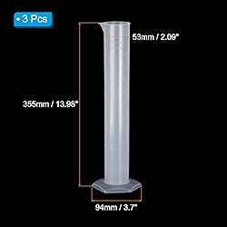 PATIKIL 500ml PP Plastic Graduated Cylinder, 3 Pack