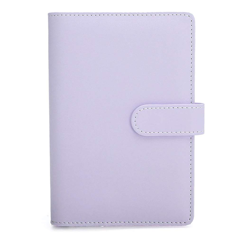 A5 PU Leather Notebook Refillable Round Ring Binder Cover (with 6 Rings) for A5 Filler Paper, Travel Journal Cover with Business Card Slot, Writing Journal Cover with Magnetic Buckle