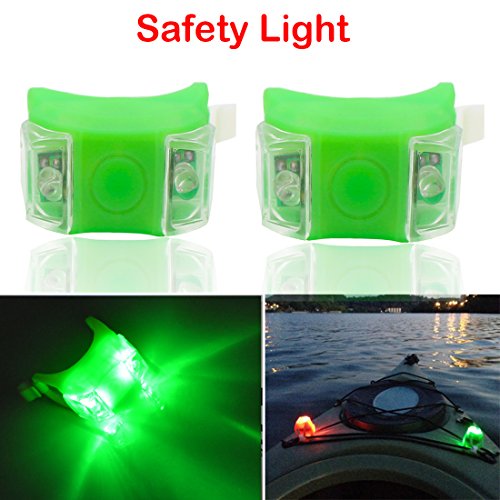 Botepon 2Pcs Boat Kayak Navigaton Light Safety Light Boating Light with 3 Modes for Riding Sailing Runing Climbing Green - Thumbnail 7