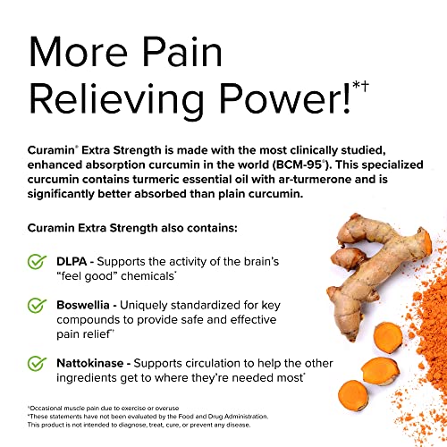 Terry Naturally Curamin Extra Strength 30 Tablets NonAddictive Pain Relief with Curcumin
