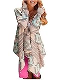 Women's Aztec Print Drape Open Front Drape Boyfriend Cardigan Sweaters