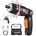 Electric Screwdriver, SDH13DC Cordless Rechargeable Screwdriver 3.6V 2.0Ah Lithium Ion Battery MAX Torque 4N.m, 3 Flexible Position and 6 Torque Setting, Front LED and Rear Flashlight