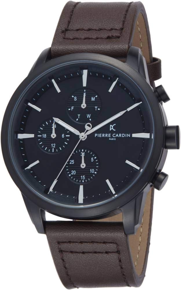 Pierre Cardin Men's Multi Dial Quartz Watch with Leather Strap PC902741F103