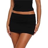 Women Y2k Fold Over Printed Mini Pencil Skirt Sexy Low Rise Stretch Bodycon Skirt Cute Teen Girl Going Out Streetwear