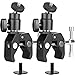 ChromLives Camera Clamp Mount Ball Head Monitor Clamp Super Clamp and Mini Ball Head Hot Shoe Mount with 1/4''-20 Tripod Screw for LCD/DV Monitor, LED Lights, Flash, Microphone and More 2Pack