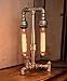 Designer Edison Vintage Style Industrial Steampunk Craftsmanship Interior Retro Pipe Table/Desk/Bedside Lamp (Double Lights)