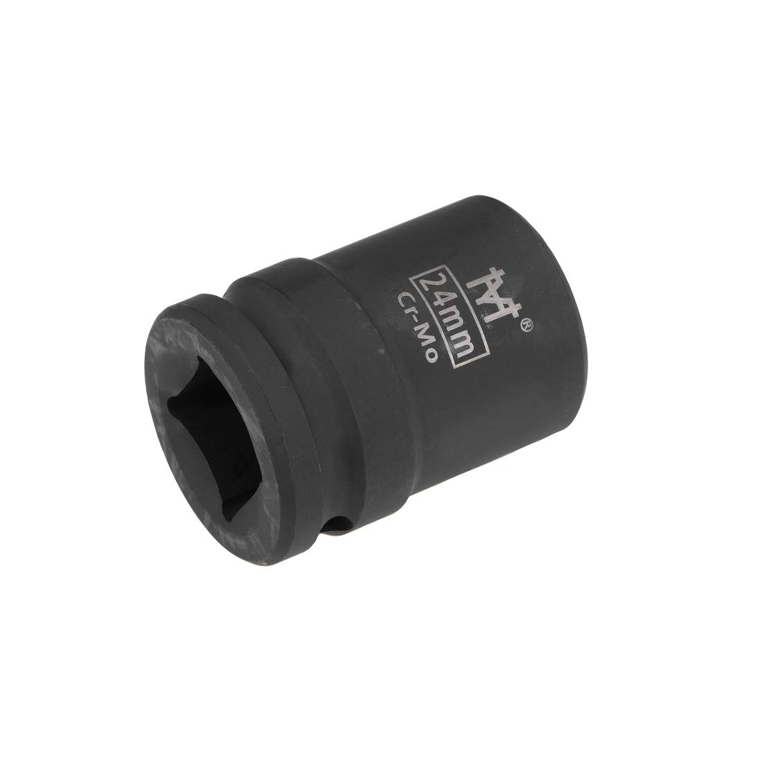 sourcing map 3/4-Inch Drive by 24mm Shallow Impact Socket, Cr-Mo Alloy Steel, 6-Point, Metric