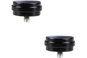 KAMANINA End Cap Replacement Finials for 3/4 or 5/8 Inch Curtain Rods, Black Drapery Rod Ends with M6 Standard Screws, Set of 2