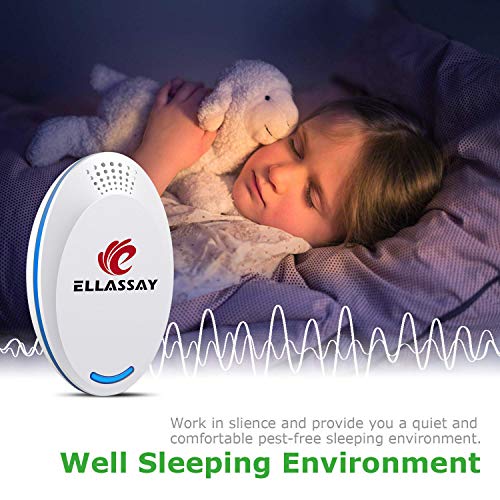 ELLASSAY Electronic Ultrasonic Pest Repeller Plug in,2 Pack Indoor Ultrasound Repeller Against Rats, Mouse, Spider, Ants, Bed Bugs, Fleas, Cockroaches, Flies, Moths, Mosquito Easy to Use
