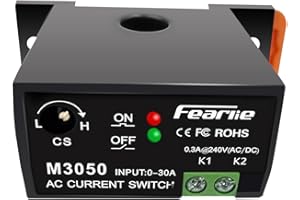 nodehawk Miniature Current Switch,Current Sensing Switch,with Rails,Normally Open Amp Sensor Monitoring Relay, AC 0-30A Detectable（M3050）