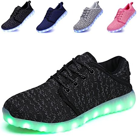 Qiucdzi Kids Light up Shoes 7 Colors USB Charging Flashing Sneakers for Boys and Girls LED Shoes