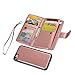 iPhone 6 Plus Wallet Case, iPhone 6s Plus Case, SUPZY Leather Detachable Magnetic Flip 9 Card Slots Holder Wrist Strap Purse Removable Slim Protective Cover for iPhone 6 Plus 5.5 inch (Rose Gold)