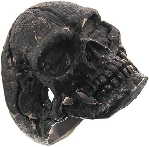 Mens Masonic Skull Dark Patina 925 Sterling Silver Biker Ring