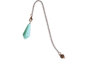 ZHIYUXI Healing Pendulum Crystal Green Aventurine Natural Crystals Pointed Pendant Pendulum with 6 Faces Wiccan Reiki Energy 