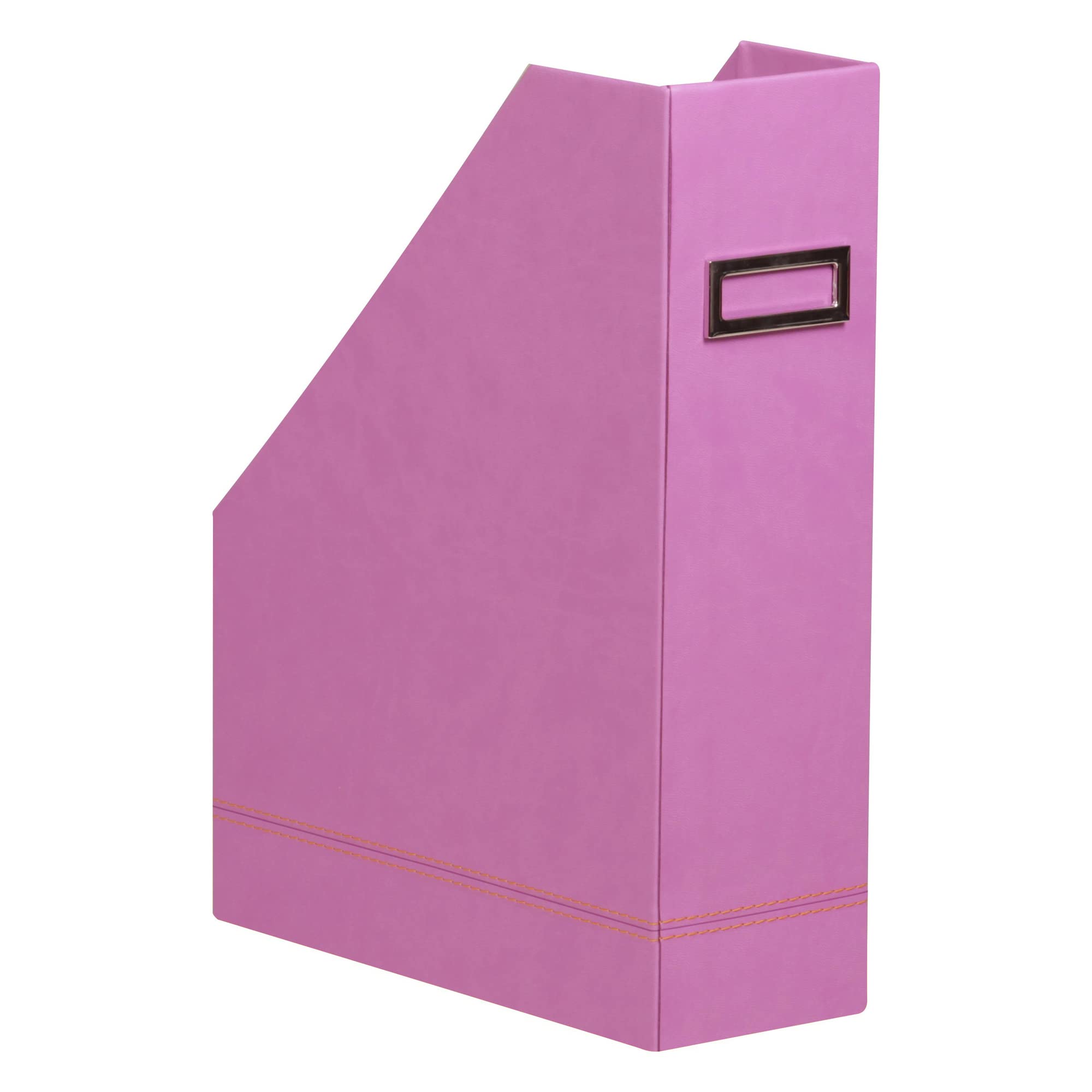 RHODIA 318931C - Lilac Magazine Rack - 10x25x31 cm - Orange Saddle Stitching - Faux Leather Exterior - Rhodiarama Home Office Collection - Office Organization & Designer Storage — image 1