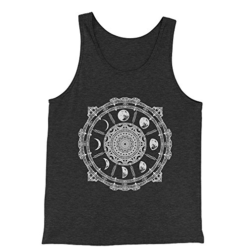 Tank Top White Phases of The Moon Compass Small Charcoal Grey Mens Jersey Tank