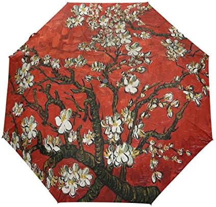 JSTEL Framed Van Gogh Windproof UV Umbrellas Auto Open Close 3 Folding Golf Strong Durable Compact Travel Sun Umbrella, Portable Lightweight Easy Carrying JSTEL Framed Van Gogh Windproof UV Umbrellas Auto Open Close 3 Folding Golf Strong Durable Compact Travel Sun Umbrella, Portable Lightweight Easy Carrying