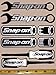 Snap On Logo Decal Set! Wrenches, Sockets and Screw Drivers! - Silver Met on Black HQ Vinyl Sticker Decals! 6in x 1.2in each