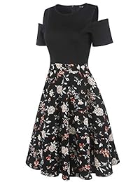 Yikomi YK018 - Vestido de cóctel para mujer, diseño floral