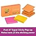 Post-it Super Sticky Pop-upNotes, 3x3 in, 6 Pads, 2X The Sticking Power, Energy Boost Collection, Bright Colors (Orange, Pink, Blue, Green),Recyclable (R330-6SSUC)