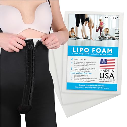 IMPRESA White Liposuction Foam Pads 3 Pack Aftercare for Liposuction, Tummy Tuck Surgery