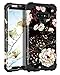 LONTECT Compatible Galaxy Note 9 Case Floral 3 in 1 Heavy Duty Hybrid Sturdy High Impact Shockproof Protective Cover Case for Samsung Galaxy Note 9 - Flower/Black