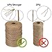 Vivifying 328 Feet Natural Jute Twine, 6Ply 2.32mm Thick Brown Twine for Garden, Gifts, Crafts, Plants, Bundling and Decoration (Brown)