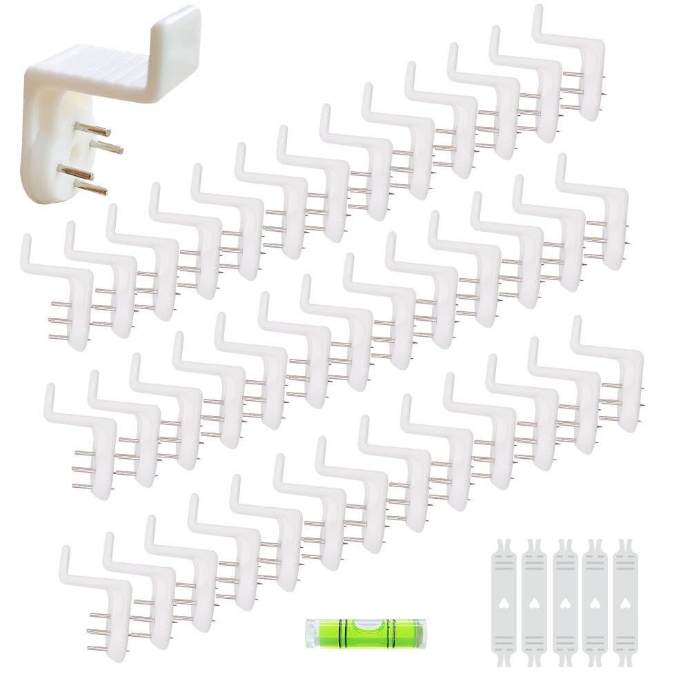 HLIWS Non-Trace Picture Hook for Hard Wall Set-40 Pcs Aluminium Picture Frame Hanging Hook,for Hanging Paintings,Wedding Photos,Mirror,Wall Studs