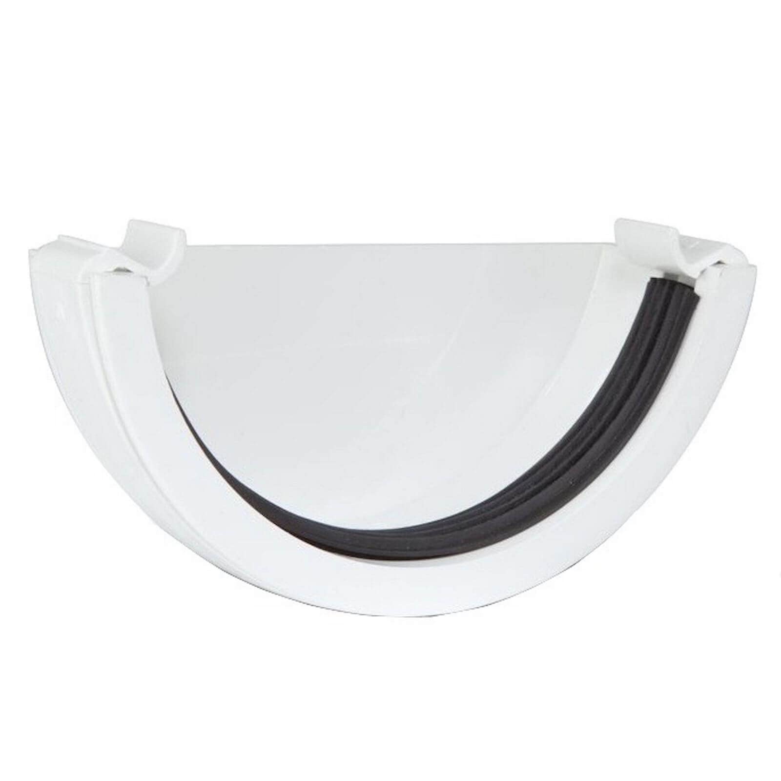 POLYPIPE RR107 White External Stopend for 112mm Half Round guttering System
