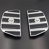 HTT Motorcycle Chrome Skull Zombie Passenger Footboard Insert Kit Traditional Shape TOURING FLHT FLT FLTR FLHR FLHS SOFTAIL FLSTC FLSTN FLSTF FLSTS DYNA FLD MODELS WITH D STYLE FOOTBOARDS